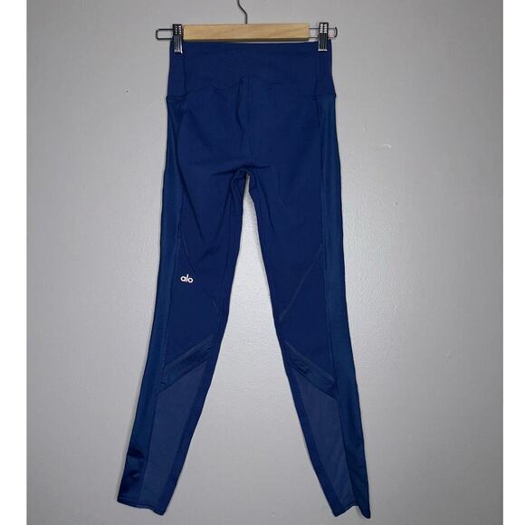 Alo Yoga Epic High Rise Sheer/Mesh Cut Out Leggings Cobalt Blue Size Small - Picture 6 of 6